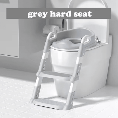 Foldable child seat for easy toilet use 